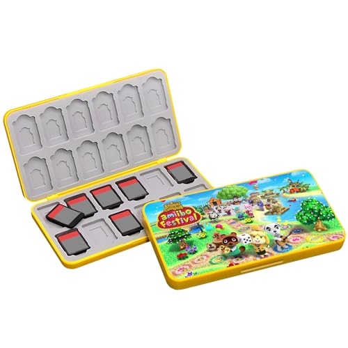 Switch Spiele Aufbewahrung, Switch Spiele Lagerung, Switch Spiele Hüllen Aufbewahrung, Magnetverschluss, Weiches Silikon Futter, Mit 24 Game Card Slots und 24 Micro SD Karten (A12) von doepeBAE