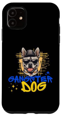 Hülle für iPhone 11 Lustiger Gangster-Hund im Comic-Stil von dog master mistress pet pet pet paw bark breed