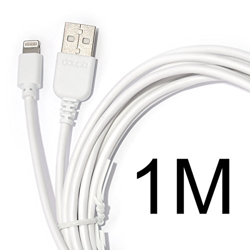 doupi 1m Ladekabel USB Datenkabel 8pin Stecker Anschluss Kompatibel mit iPhone iPad iPod, weiß von doupi