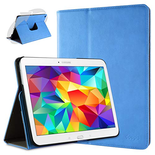 doupi Deluxe Schutzhülle für Samsung Galaxy Tab E (9,6 Zoll), 360 Grad drehbar Tablet Etui Schutz Hülle Ständer Cover Tasche, blau von doupi