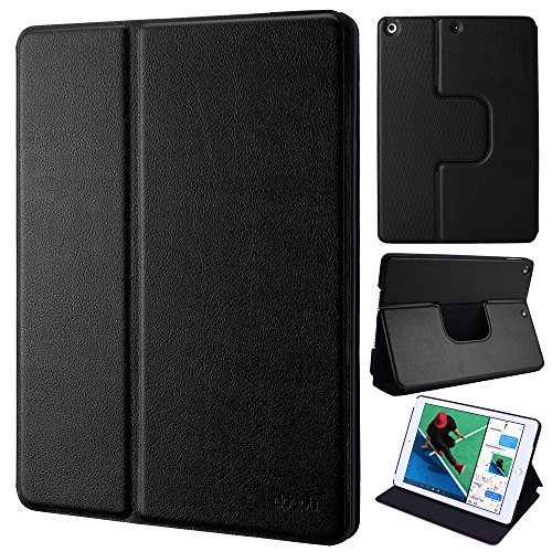 doupi FlipCase für iPad (5. Gen. 2017 & 6. Gen. 2018), Deluxe Schutzhülle Klappbar mit Smart Sleep/Wake Up Funktion Aufstellbar Ständer, schwarz von doupi