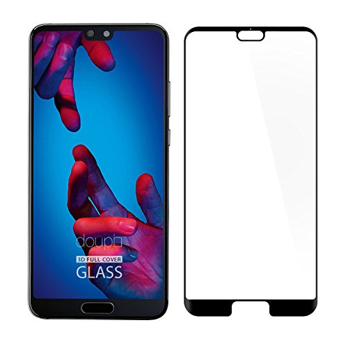 doupi FullCover Panzerfolie für Huawei P20, Preimium 9H Hartglas HD Displayschutz Anti Kratzer Glas Schutzfolie, schwarz von doupi