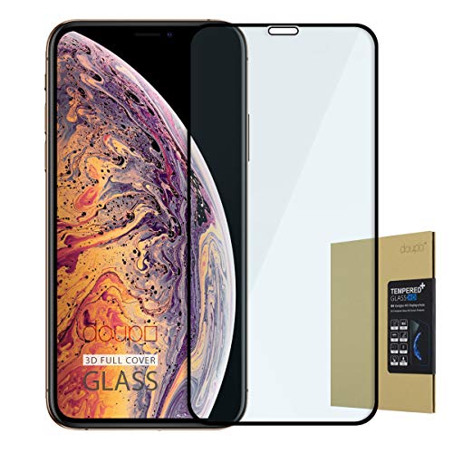 doupi FullCover Panzerfolie für iPhone 11 Pro (2019) / XS/X (5,8 Zoll), Preimium 9H Hartglas HD Panzer Display Schutz Glasfolie, schwarz von doupi