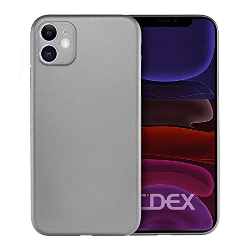 doupi UltraSlim Hülle kompatibel für iPhone 11 (6,1 Zoll), Ultra Dünn Fein Matt Handyhülle Cover Bumper Schutz Schale Hard Case Taschenschutz Design Schutzhülle, grau von doupi