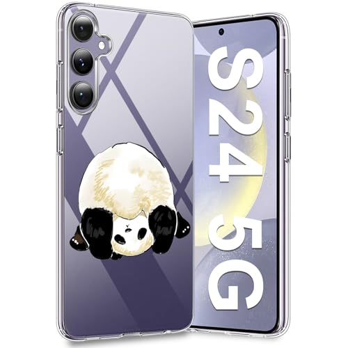 Galaxy S24 Handyhülle für Samsung Galaxy S24 Hülle Clear Transparent Panda Dünn Bunt Muster Motiv Galaxy S24 Handy Tasche Case Soft Silikon TPU Bumper Slim Stoßfest Schutzhülle für Samsung S24 5G (B) von duomigesz