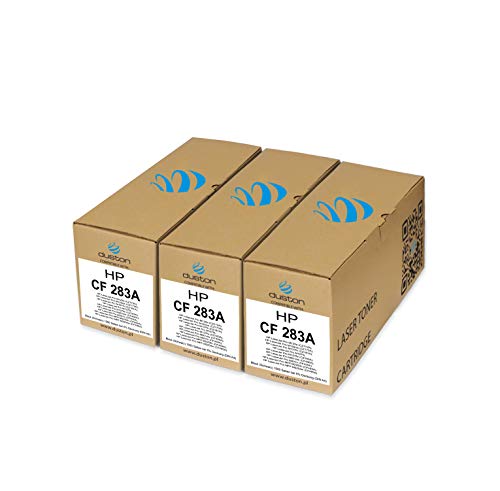 duston 3X CF283A, 83A Schwarz Toner kompatibel mit HP Laserjet M125 M126 M127F 201 225 von duston