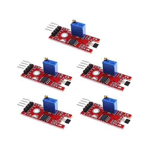 eMagTech 5PCS KY-024 Lineares magnetisches Hall-Effekt-Sensormodul, kompatibel mit Android, kompatibel mit Raspberry Pi ESP8266 Mikrocontrollern von eMagTech