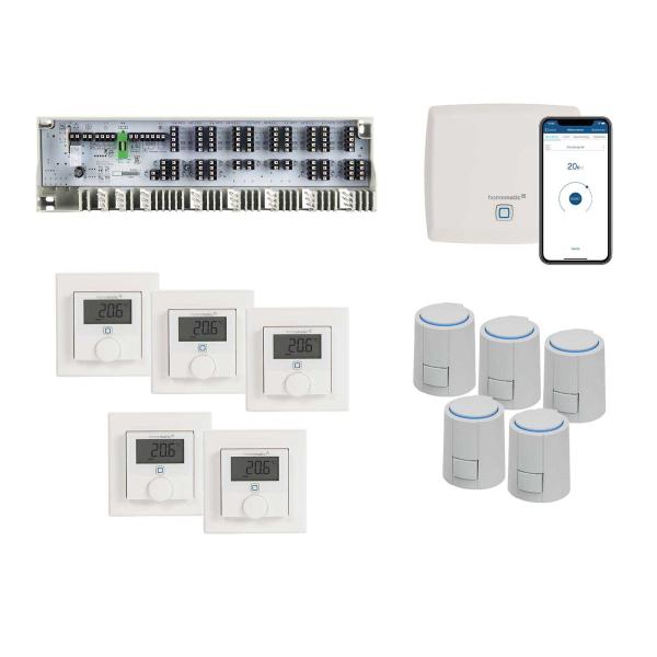 Homematic IP Smart Home Fußbodenheizung Set 3 Zimmer kabelgebunden von eQ-3 - homematic