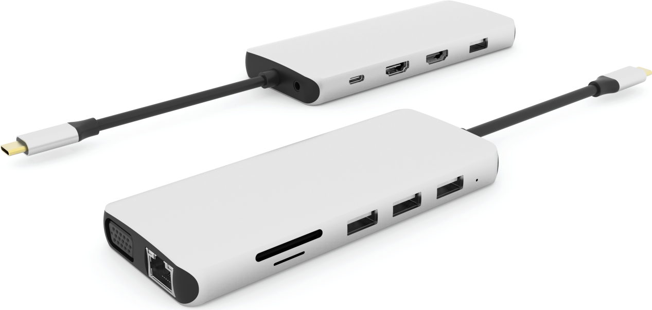 eSTUFF Single USB-C Dock - Dockingstation - USB-C 3.2 Gen 1 - VGA, HDMI - GigE von eSTUFF