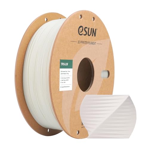 eSUN Light Weight TPU Filament 1.75mm, 3D Drucker Filament TPU-LW, Maßgenauigkeit +/- 0.05mm, 0.75KG Spule schäumendes Material für Modelldruck, Weiß von eSUN