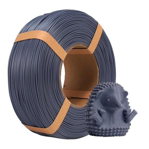 eSUN PLA+ Refill Filament 1.75mm, Refill PLA Plus Spoolless 3D Druck Filament, Maßgenauigkeit +/- 0.03mm, 1KG (2.2 LBS) für 3D Drucker, Grau von eSUN