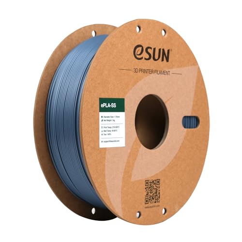 eSUN PLA Filament 1.75mm, ePLA Hohe Geschwindigkeit 3D Drucker Filament Maßgenauigkeit +/- 0.03mm, 1KG Spule (2.2 LBS) Super Speedy PLA Filament für High Speed Drucker (Grau, 1KG) von eSUN