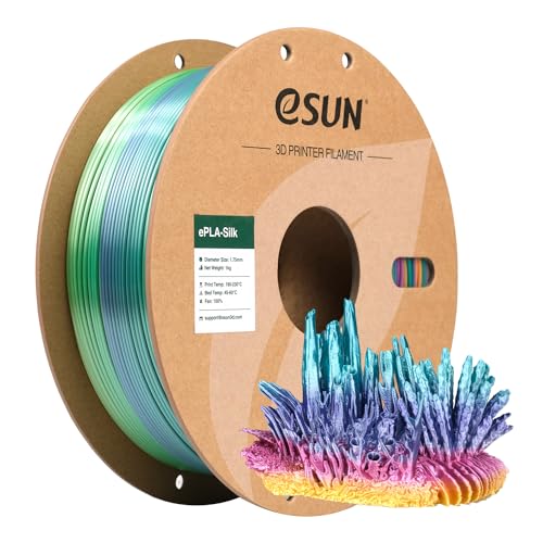 eSUN Silk Rainbow PLA Filament 1.75mm, Silky Multicolored 3D Drucker Filament PLA, Farbverlauf wechselnd 1KG Spule (2.2 LBS) für 3D Drucker, Koralle Regenbogen von eSUN