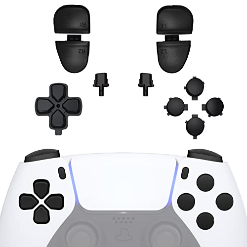 eXtremeRate Knöpfe für ps5 Controller,Ersatz Tasten für Playstation 5,Aktionstasten Thumbsticks Steuerkreuz R1 L1 R2 L2 Triggers Share-Taste Options-Taste-Schwarz von eXtremeRate