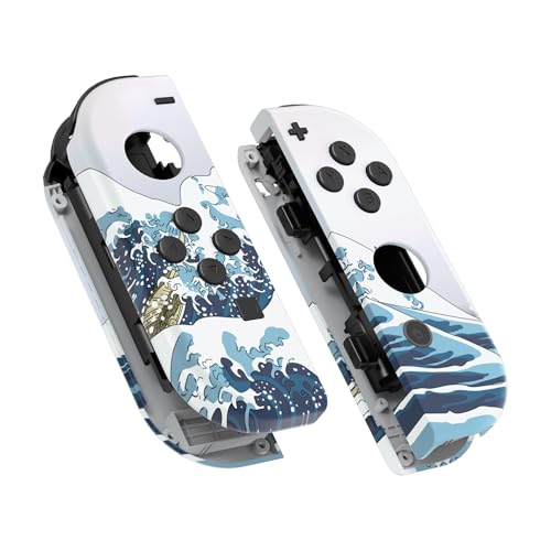 eXtremeRate Joycon Case & Buttons, DIY-Ersatz Gehäuse & Ersatzknöpfe Tasten, Grips Shell Hülle Umbau Set für Nintendo Switch/Switch OLED Joycon Controller-Welle [KEIN Joy Con] von eXtremeRate