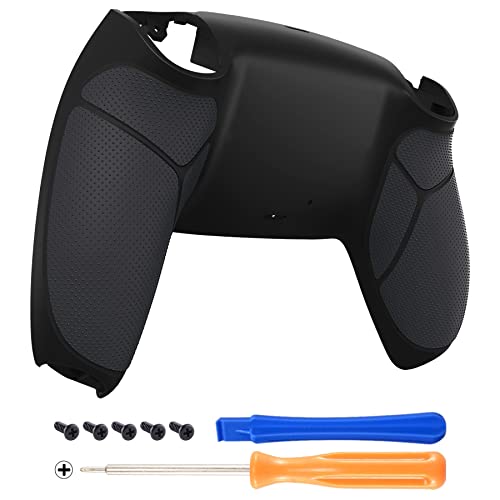 eXtremeRate Rückseite Abdeckung Case kompatibel mit ps5 Controller, Ersatzteile Custom Backplate Gummiert Griff Rückgehäuse Back Shell Cover Zubehör für ps5 Controller BDM010/020/030-Schwarz von eXtremeRate