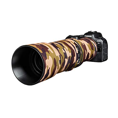 easyCover - Lens Oak - Objektivschutz - Schutz für Ihr Kameraobjektiv - Geeignet für Canon RF 600mm F11 is STM - Braune Camouflage von easyCover