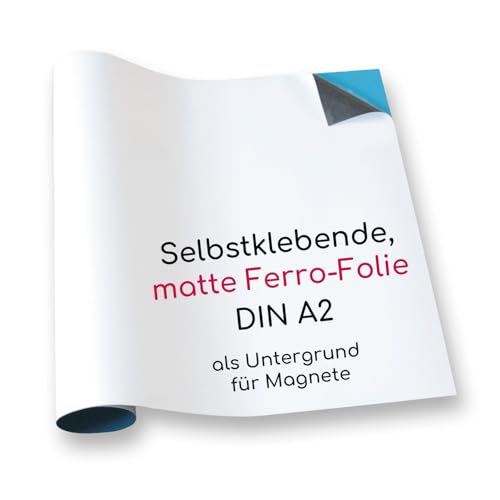 DIN A2 Ferrofolie selbstklebend Magstick® I Eisenhaltige Folie XL, weiß beschichtet, diy I Flexibler Haftgrund für Magnete I mag009 DIN A2 Ferrofolie selbstklebend Magstick® I Eisenhaltige Folie XL, weiß beschichtet, diy I Flexibler Haftgrund für Magnete I mag009 von easydruck24de
