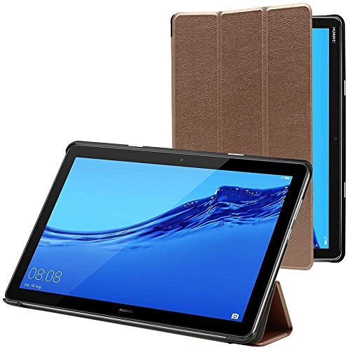 ebestStar - Hülle für Huawei MediaPad M5 Lite 10.1 Tablet 10.1, Slim Smart Cover (Ultra Dünn), Schutzhülle Etui, Ständer Case Cover, Gold von ebestStar