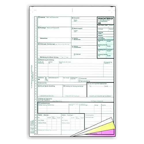 500 x Frachtbrief für den gewerblichen Güterkraftverkehr LKW/KVO - GKV Frachtbrief 3-fach selbstdurchschreibend, Trennsatz von ebs Versand