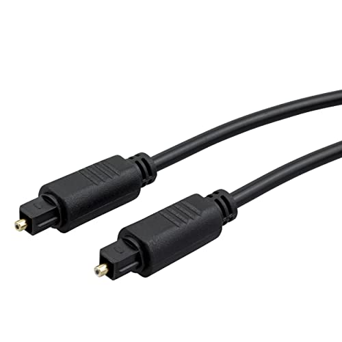 ecabo 1,5m Toslink-Kabel 4,0mm – Optisches Digital Audio Kabel – Toslink Stecker – schwarz – vergoldete Kontakte – LWL-Kabel – Lichtwellenleiter – für Fernseher, PC, Receiver und mehr von ecabo
