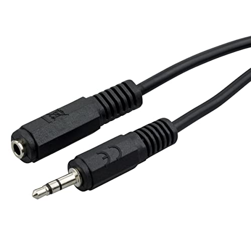 ecabo 10020 Stereo Audio Klinken-Verlängerung 3,5mm Klinken Stecker auf 3,5mm Klinken Buchse – AUX-Kabel – Verlängerungskabel – für Autoradios, MP3-Player, Receiver, Computer, Laptops, 1,50m, schwarz von ecabo