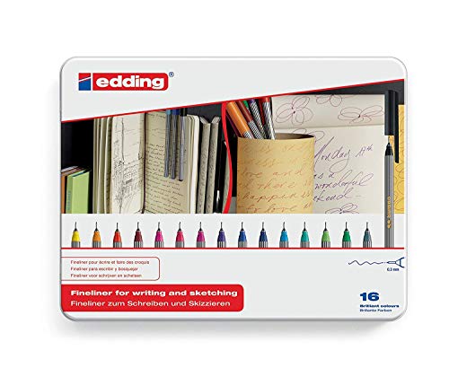 edding 55 - Fineliner - orange - 1 Stift - 0,3 mm Spitze - Farbstift zum Schreiben, Malen, Unterstreichen, Illustrieren - für Kinder und Erwachsene, Schule, Homeoffice, Büro von edding