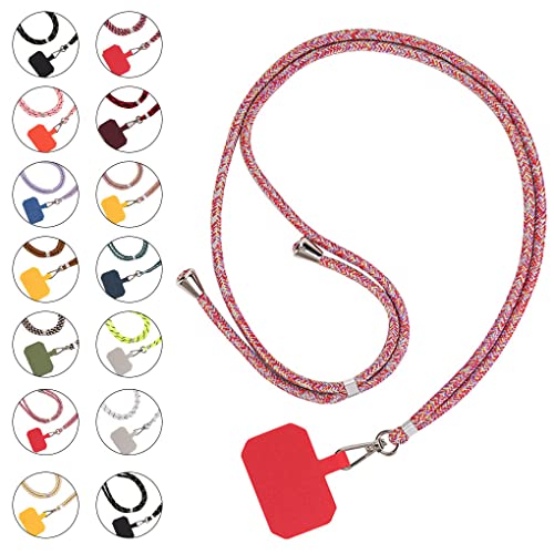 eexuujkl Handy Halsseil zum Aufhängen, Mobiltelefon, tragbar, abnehmbar, Polyester, Anti Lost Lanyard mit Klebekarte, Wandern, Laufen, Geben Sie 9 EIN von eexuujkl