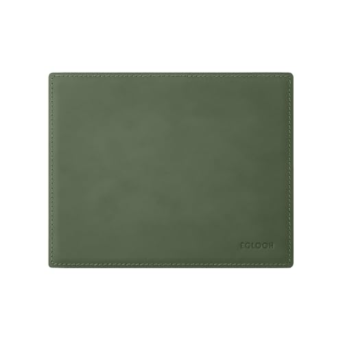 eglooh - Mercurio - Mauspad aus Leder Grün cm 25x20 - Mousepad für Schreibtisch und Büro, handwerkliche Nähte und Rutschfester Boden - Made in Italy von eglooh