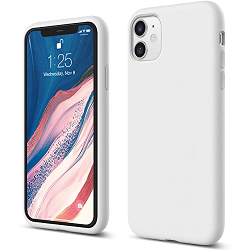 elago Liquid Silicone Case Kompatibel mit iPhone 11 Hülle (6,1"), Silikon Handyhülle, Rundumschutz : 3-Layer Schutzhülle (Weiß) von elago