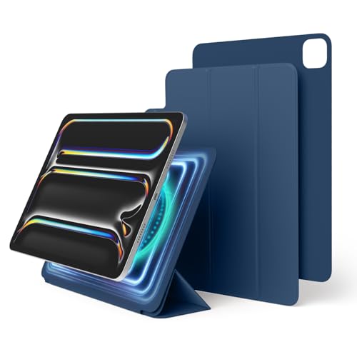 elago Magnetic Folio Case für iPad Pro 11 Zoll Cover (M4) - Rückwand kann an Metallmaterialien befestigt Werden, Wake/Sleep Funktion, Kompatibel mit Apple Pencil 2 (Blau) von elago