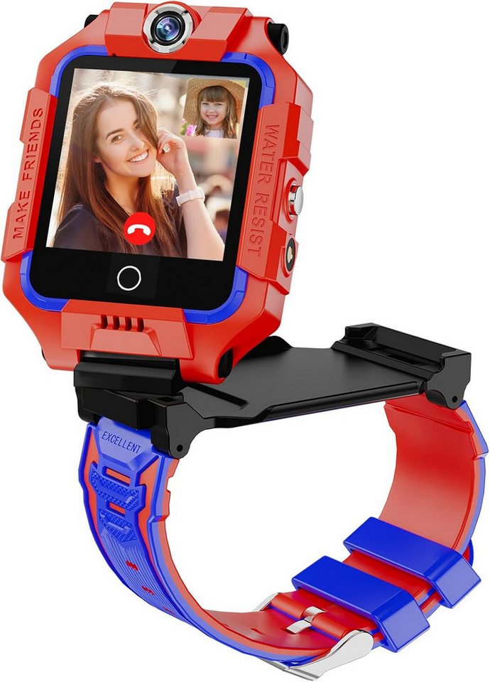 ele eleoption für Kinder Mädchen Jungen, GPS IP67 Wasserdicht Smartwatch (Android / iOS), mit 4G 360° Dual-Kamera WiFi Video Telefonanruf SOS Schrittzähler von ele eleoption