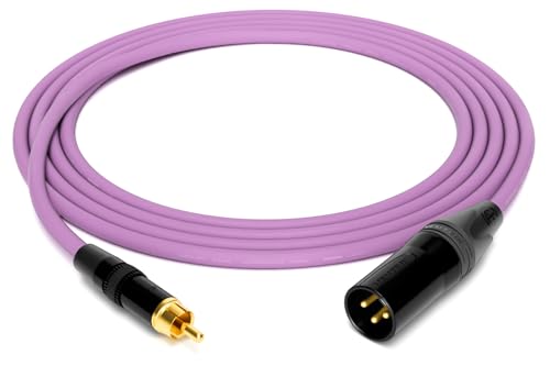 enoaudio Mogami 2534 Quad Professionel Studio Kabel | Neutrik Gold Cinch RCA - XLR male | HiFi, Purple, 2,0 m von enoaudio