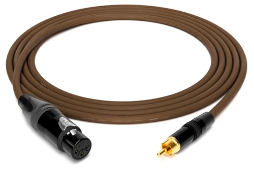 enoaudio Mogami 2534 Quad Professionel Studio Kabel | Neutrik Gold XLR female - Cinch RCA | HiFi, Brown, 1,0 m von enoaudio