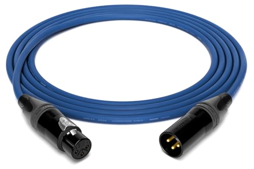 enoaudio Mogami 2534 Quad Professionel Studio Kabel Symmetrische Mikrofon | Neutrik Gold XLR female - XLR male | HiFi, Blue, 3,0 m von enoaudio