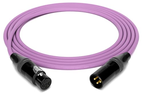 enoaudio Mogami 2534 Quad Professionel Studio Kabel Symmetrische Mikrofon | Neutrik Gold XLR female - XLR male | HiFi, Purple, 1,5 m von enoaudio