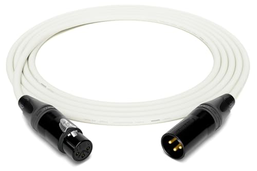 enoaudio Mogami 2534 Quad Professionel Studio Kabel Symmetrische Mikrofon | Neutrik Gold XLR female - XLR male | HiFi, White, 15 m von enoaudio