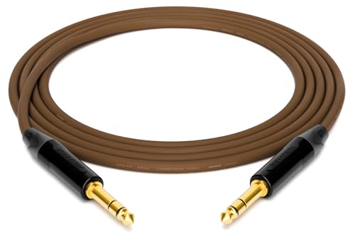 enoaudio Mogami 2534 Quad Professionel Studio Kabel Symmetrische | Neutrik Gold 6,3mm TRS klinke | HiFi, Brown, 1,5 m von enoaudio