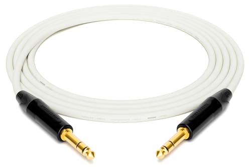 enoaudio Mogami 2534 Quad Professionel Studio Kabel Symmetrische | Neutrik Gold 6,3mm TRS klinke | HiFi, White, 0,5 m von enoaudio