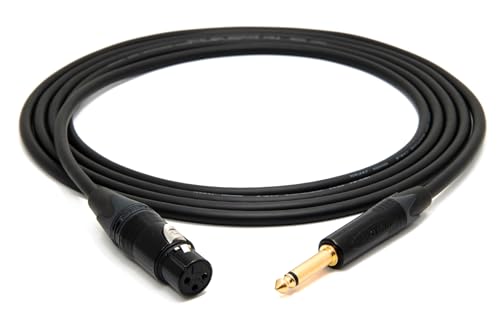 enoaudio Mogami 2534 Quad Professionel Studio Kabel Unsymmetrische | Neutrik Gold 6,3mm TS klinke - XLR female | HiFi, 1,5 m von enoaudio