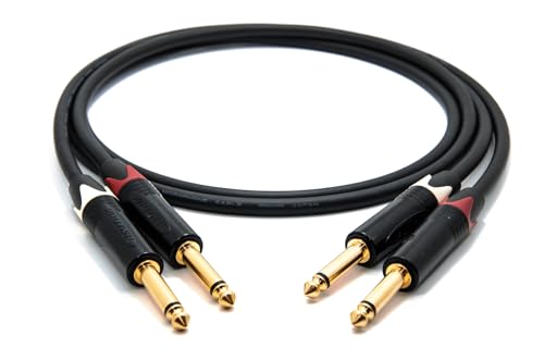 enoaudio Mogami 2534 Quad Stereo Paar (L,R) Audio Kabel | Neutrik Gold 6,3mm TS klinke | HiFi, 10 m von enoaudio