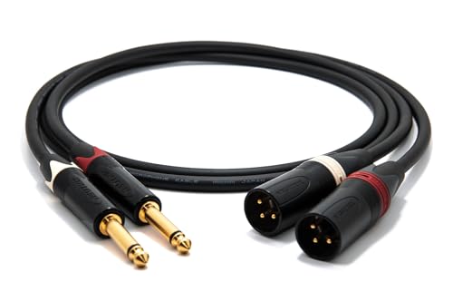 enoaudio Mogami 2534 Quad Stereo Paar (L,R) Audio Kabel | Neutrik Gold 6,3mm TS klinke - XLR male | HiFi, 3,0 m von enoaudio