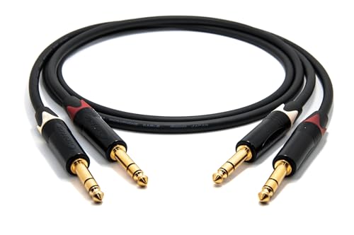 enoaudio Mogami 2534 Quad Stereo Paar (L,R) Audio Kabel Symmetrische | Neutrik Gold 6,3mm TRS klinke | HiFi, 10 m von enoaudio