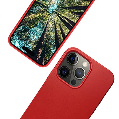 eplanita Bio iPhone 14 Pro Max Hülle, Biologisch abbaubar Pflanzenfaser und weiche TPU, Drop-Schutz-Abdeckung, Umweltfreundlich Null Müll (iPhone 14 Pro Max, Rot) von eplanita