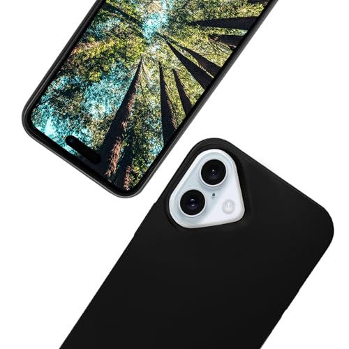 eplanita Bio iPhone 16 Hülle, Pflanzenfaser, Fallschutz Cover, Langlebig und Nachhaltig (Schwarz, iPhone 16) von eplanita