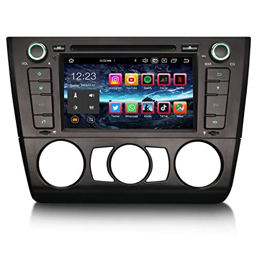 Erisin 7 Zoll 8-Kern 4GB RAM 64GB ROM Android 13 Autoradio Bluetooth GPS Navigation Für BMW 1er E81 E82 E88 Kabelloses CarPlay Android Auto DSP WiFi DAB+ RDS CD Player USB DVB-T2 OBD2 Canbus SWC von erisin