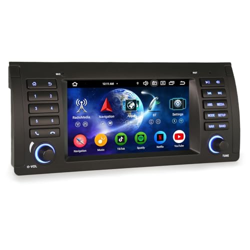 Erisin 8-Kern 4GB RAM+64GB ROM Android 13 Autoradio GPS Navi für BMW X5 E53 7 Zoll IPS Touchscreen Unterstützt Kabelloses CarPlay Android Auto DAB+ Radio DSP Bluetooth 5.0 A2DP WiFi OBD2 SWC Canbus von erisin