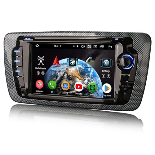 Erisin Android 14 8-Kern 4GB+64GB Autoradio GPS Navigation Für Seat Ibiza 2009-2013, 7 Zoll IPS Bildschirm Unterstützt Kabelloses CarPlay Android Auto Bluetooth 5.0 DAB+ WiFi DSP USB OBD2 DTV Canbus von erisin