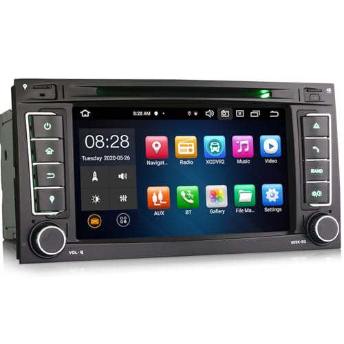 erisin 7 Zoll Android 12 Autoradio für VW Touareg T5 Multivan GPS Navi Carplay Android Auto DSP Bluetooth WiFi 4G DAB+ TPMS Touch Screen CD/DVD A2DP SWC Car Radio 4GB RAM+64GB ROM von erisin