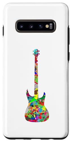 Hülle für Galaxy S10+ Bunte Modern Art Design E-Gitarre von es designs